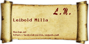 Leibold Milla névjegykártya
