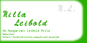 milla leibold business card